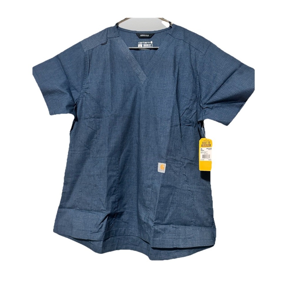 (Carhartt SET) WOMEN'S RUGGED FLEX® RIPSTOP V-NECK SCRUB TOP & PANTS Size XL - Picture 15 of 16